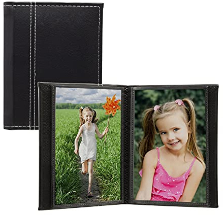 4x6 Black Photo Album w/White Stitching - Holds 24 Photos