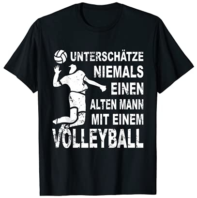 Beachvolleyball Alter Mann Volleyballer Opa Volleyball T-Shirt