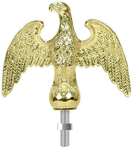 NQ Goldfarbener Fahnenmast-Adler-Aufsatz, Aluminiumlegierung, Adler-Endstück für 50,8 cm/6,3 cm/76,2 cm/76,2 cm/76,2 cm/76,2 cm/76,2 cm/76,2 cm (20