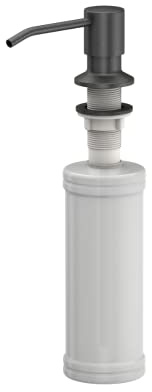 VBChome Schwarz Seifenspender 320ml Edelstahl Spülbecken Spüllmittelspender für Küche 360 Grad Drehbar | Pflegeleicht Einfache Montage Lotionspender in Mehreren Farben | Küchenzubehör Top Qualität