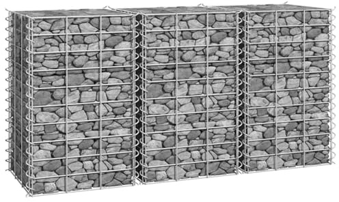 Gecheer Gabion Raised Bed, Durable Weather-Resistant Iron 11.8 x 11.8 x 19.7 in for Home and Commercial Landscaping