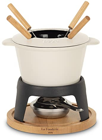 La Fonderie 1890 Fondue de Hierro Fundido, Beige, 4 personnes
