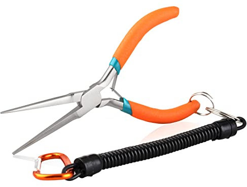 SPEEDWOX 6-Inch Needle Nose Pliers with Anti-Loss Lanyard Mini Long Nose Pliers With Non Serrated Edge Mini Precision Wire Looping Pliers for Hard to Reach Narrow Spaces