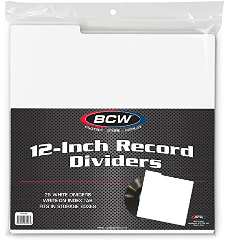 BCW 25CT 30cm RECORD DIVIDERS - WHITE