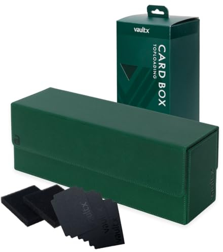 Vault X Boîte de Rangement pour Cartes à Collectionner, Matériau Exo-Tec, Couvercle Magnétique, Séparateurs & Mousses de Remplissage, Pour Organiser Deck Boxes, Toploaders, Cartes Protégées (Vert)