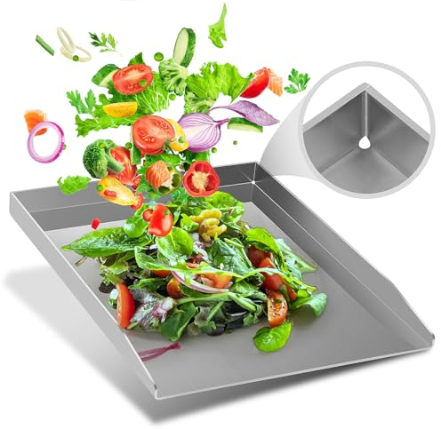WUCHAITOO Edelstahl Grillplatte,30X40cm BBQ Edelstahl Plancha Grillplatte Griddle für Weber,Gasgrill und Holzkohlegrill-universalgröße und Massiv-Antihaftbeschichtung Grillplatten