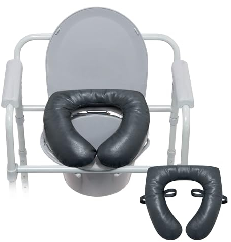 Bedside Commode Seat Cushion Toilet Seat Padded Soft Chair Seat Round Cover for Seniors, Elderly After Surgery Pressure Relief Portable Toilet Commode Seat Padded Easy Clean