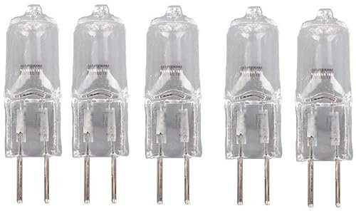 JZLBBC GY6.35 Halogen Bulbs 24V 50W G6.35 Halogen Light Bulbs Halogen Pin Base Lamp Warm White Light Clear Capsule 5PCS,250W