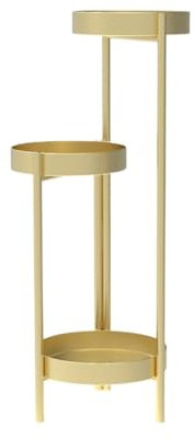 Blumenständer Blumenregal Blumenbank 3-stufiger Metall-Pflanzenständer, Scheiben-Blumenständer, Pflanzenständer Für Wohnzimmer, Balkon, Garten Pflanzenständer Blumentreppe Pflanzenregal ( Color : Gold