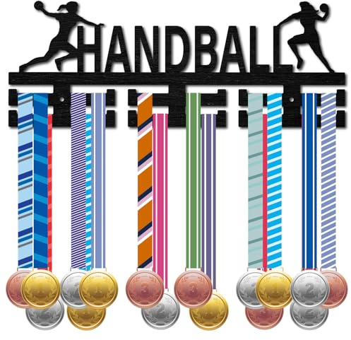CREATCABIN Medaillenhalter,Medaillenhalter Rennen,Wettkampf Sportauszeichnungen,Schwarzes Gestell Holz Zur Wandmontage,Ständer Für Über 30 Medaille,Medaillengewinner,40x15cm