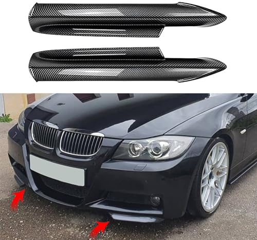 2 Stück Auto-Frontstoßstange, Seitenschweller, Wickelwinkel, Splitter, Diffusor, Spoiler, kompatibel mit BMW 3 Series E90 E91 E92 E93 M3 2006-2013,Carbon Fiber Look