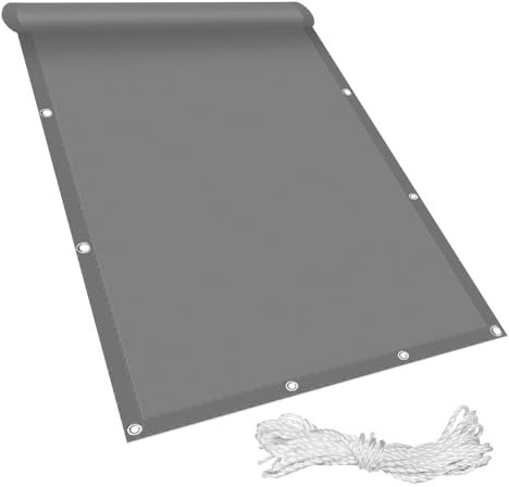 Sonnensegel Inkl. Befestigungsmaterial 1.3 x 2.1 m PES Polyester Imprägniert Uv-Schut Segeltuch Meterware Segeltuch Wasserdicht mit Ösen Segeltuch für Terrasse Balkon, Dunkelgrau