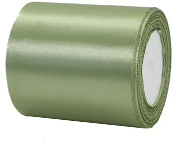 POPOYU 23m Geschenkband Salbeigrün Breit,Satinband 10cm Breit,Geschenk Schleife XXL,Breites Band Salbeigrün,Riesen Geschenkschleife,Geschenkschleife Auto xxl für Verpacken von Geschenken Weihnachten