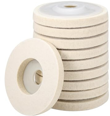 Lpraer 10 piezas de lana pulidora angular, 125 mm, disco de pulido flexible, amoladora angular, taladro lijadora para metales, vidrio, cerámica, mármol, coche (grosor 12 mm)