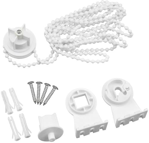 Ersatzteile Rollo, 28 mm Halterung Rollo Fenster, Montageset für Rollos mit Schrauben, Plastik Rollos Beschläge Ersatz Reparatur Set für klemmfix Verdunkelungsrollo Seitenzugrollo Doppelrollo, Blanco
