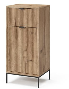 Vicco Badschrank Eliza, Viking Oak, 40 x 87 cm | mit Tür und Schublade, zur Aufbewahrung im Badezimmer oder zur Kombination mit Eliza