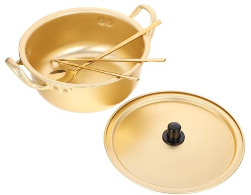 Pentola for brodo, pentola in acciaio inossidabile, pentola da cucina, 1 set Pentola for noodle istantanei Brasiera con coperchio Pentola for ramen Mini padella Padella antiaderente Rapida