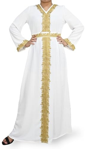 Vit Kaftan för kvinnor (XL=42)