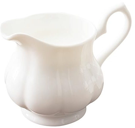 OUNONA Pot à Lait En Porcelaine Osseuse 230 Ml, Récipient à Lait Céramique, Ustensile Cuisine Polyvalent Pour Maison Et Café, Blanc, Usage Quotidien