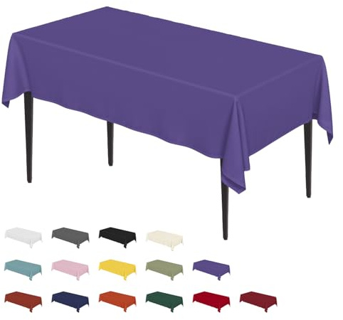 Artoid Mode Lila Fleckschutz Leinenoptik Tischdecke Eckig 140x220 cm, Leinendecke Tischtuch Abwaschbar Tischwäsche Küche Garten Urlaub Party Dekor