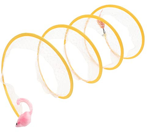 HOMOBABE Faltbarer Katzentunnel Spielzeug Für Interaktive Katzenbeschäftigung Förmiger Kätzchen Kicking Toy Mit Und Feder Fördert Bewegung Und Spieltrieb Für Glückliche Haustiere