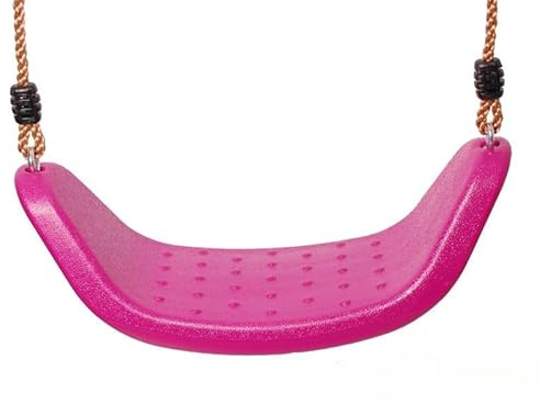 Bello Giardino - Baby Schaukel Outdoor Spielzeug – Kinderschaukel 52x20cm - Schaukel - Garten Kinder Sitz - Kunststoffsitz mit Seilen - Ergonomisch Geformt - Wetterfest (Rosa)