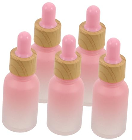 VICASKY 5pcs Essential Oil Bottles Dropper for Perfume Skincare Travel Empty Glass Bottles Aromatherapy