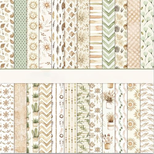 Scrapbook Papier,Senteen 24 Blatt Ideen mit Duo-Design-Papiere Bastelpapier Buntes Papier Doppelseitiges Scrapbooking Papiere Blumen Muster Doppelseitiges Scrapbook Bastelpapier(30.5x30.5 cm)