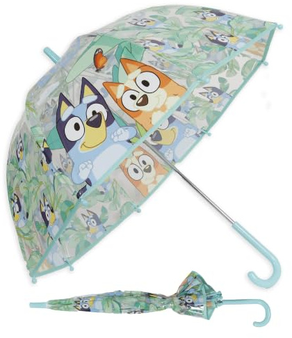 Kids Licensing - Ombrello trasparente 46 cm, tipo campana per bambini 46 cm Bluey