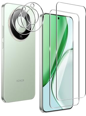 Afikyutu Protector de Pantalla para Honor Magic 8 Lite con Protector Lente Cámara