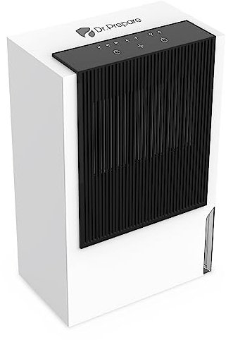 DR.PREPARE 3L Dehumidifiers for Home, Ultra Quiet & Auto Shut Off, Timer, Large Water Tank with Drain Hose, Portable for Laundry Drying, Bathroom, Basement, Office