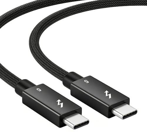 LUIRSAY Thunderbolt 5 Kabel, [Intel-zertifiziert] 80Gbps Thunderbolt 5 Kabel mit 240W Schnellladen, 16K/8K Display, bis zu 120Gbps Videobandbreite für für MacBook, Laptop, Monitor, Dockingstation(1m)