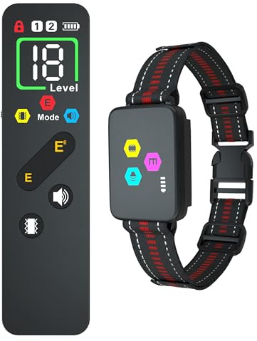 Meloive Collier de Dressage pour Chien,Portée de 3000 Mètres | 3 Modes Vibration/Choc Électrique/Son avec Verrouillage de Sécurité,Collier Rechargeable pour Gros Petit Chien