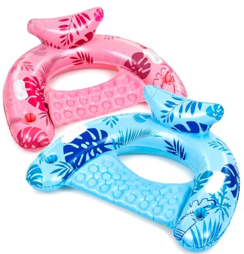 SOLAVERO Poolsessel für Erwachsene mit Rückenlehne 2er Set, 119 x 83 cm