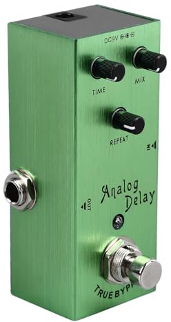 ZAWELIYO Guitar Delay Effect Pedal Rich Timbre Analog Delay Multifunktion för Musiker Metal Shell 1 Enhet (Ljusgrön)