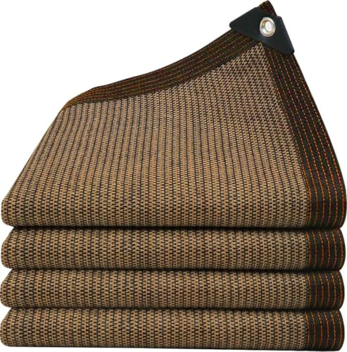 Brunt skuggnät med öljetter, värmereducerande solskärmstyg skapar ett coolt viloområde för uteplats och utomhus lusthusutrymme (10 x 15 m/32,8 x 49,2 fot)