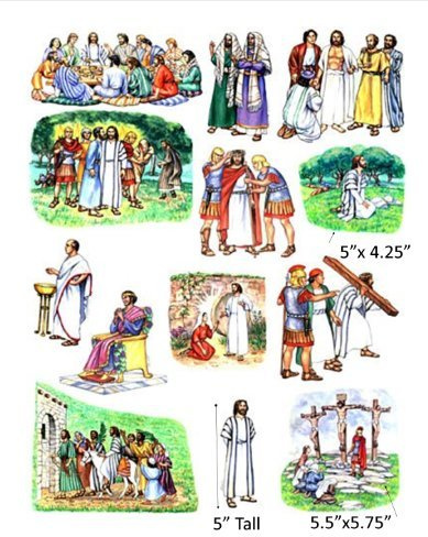 Crucifixion and Resurrection of Jesus Felt Figures Flannel Board Bible Stories PRECUT