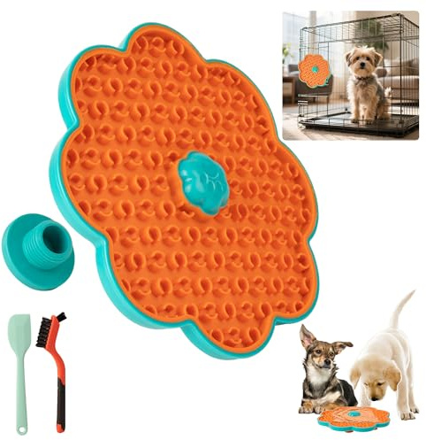 2 in 1 Lick Mat for Crate Training, Dog Slow Feeder Anxiety Relief Enrichment Pad with Suction Cups, Dishwasher Safe, BPA-Free Silicone for Small & Medium Dogs, 1 Pack