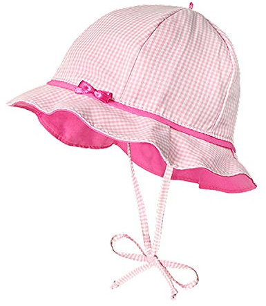 maximo Süßer Sommerhut/Sonnenhut z.binden Pepita Karo in Rosa/Weiß UPF 15 (49 cm)