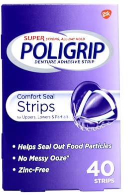SUPER POLIGRIP Comfort Seal Strips 40 Each (Pack of 9)