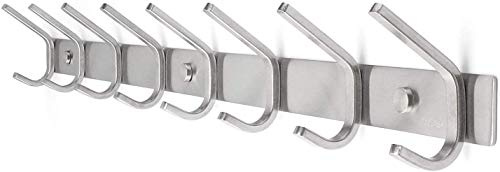 CEINTER 8 Hakenleiste Garderobenhaken Hakenleiste Edelstahl Wandhaken kleiderhaken Wand Hakenleiste Handtuchhaken Bad für Handtücher und Küche für Kellen