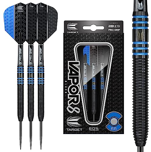 Target Darts Vapor 8 Schwarz Blaues 24G Steeldarts Dartpfeile-Set