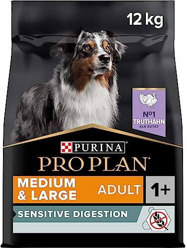 Pro Plan Grain Free Medium & Large Adult Sensitive Digestion, Hundefutter trocken, reich an Truthahn, 1er Pack (1 x 12 kg)