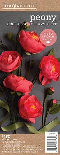 Lia Griffith LG40006 Krepppapier Kit, Pfingstrosen Blumen, Papier, Farben können variieren, Assorted Sizes, 29 Count