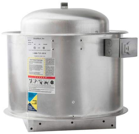 HOODMART 2200-3500 CFM Premium Efficiency Exhaust Fan, Direct Drive Centrifugal Upblast ECM Fan, 1HP, Single Phase