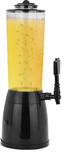 YORKING Beverage Dispenser 2.5L With Tap and Ice Cooler Separate, Tower Drinks Beer Juices Cocktails for Bar Family Buffet Restaurant 23.5 X 18.5 X 52.8cm