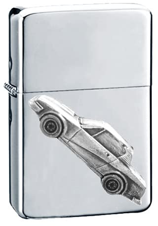 Britisches Oldtimer TR7 FHC ref272 Zinn-Effekt Design auf einem Flip-Top-Benzinfeuerzeug, winddicht, Silber nachfüllbar