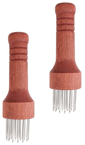 Ammorbiditore Carne a Aghi in Acciaio Inox 2 Pezzi Manico Legno