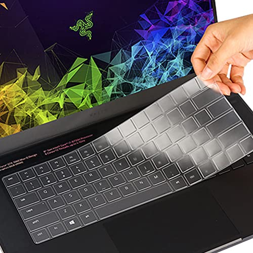DAMMOMKO TPU-Tastaturabdeckung für Razer Blade 15 17,3 Zoll, 2020 2021, Wasserresistent, Staubdicht, Clear, Einfarbig
