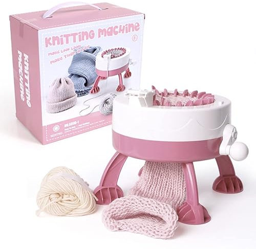 22/40/48 Nadeln Strickmaschinen, Strickbrett rotierend Doppelstrick Loom Maschinen-Kit, für Erwachsene/Kinder DIY Strickschal Mütze Socken Handschuhe, manuelle runde Spinnstrickmaschine (22 Pins D)